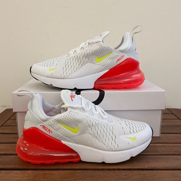 Nike Shoes - Nike Air Max 270 White/Volt-Bright Crimson US Women 7.5/UK 5/EU 38.5(AH6789-114)